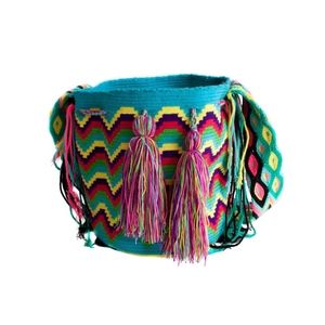 NEW Wayuu Bag - Blue, Green & Pink